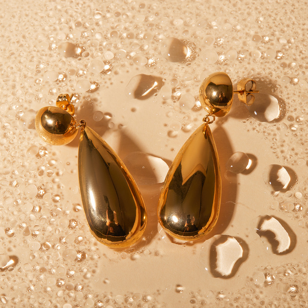 Aretes Gotas de oro